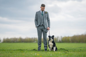 Groom ad his dog at Applewood Hall