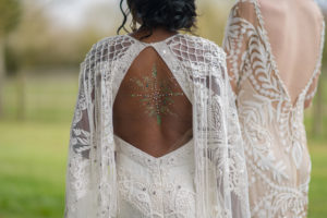 Bride glitter back design at Applewood Hall