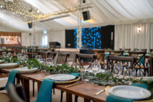 Rustic wedding reception at Applewood Hall