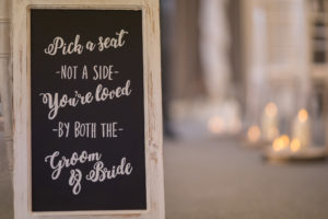 Wedding ceremony sign