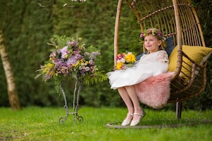 Flower Fairy in Vintage Hanging Chair