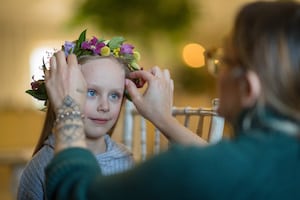 Flower fairy girl with flower crown at Applewood Hall