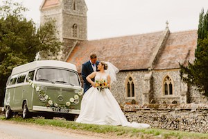 Oliver the VW camper with Craig and Claire