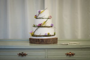 Three tier enchanted wedding cake