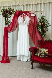 Kelsey Rose Sicily wedding dress with flutter sleeves and a-line skirt